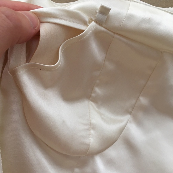 Calvin Klein Strapless Silk Ivory Formal Gown - Picture 8 of 9